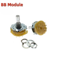 1pc RS25 Band switch 1P11T 2P4T 2P5T 2P6T 3P3T 3P4T 4P3T Rotary Switch Selector Band Knurl Shaft Pan