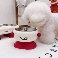 High-value Stainless Steel Bowl Food Bowl Pet Bowl Teddy Bichon Pomeranian Cat Pet Tableware Double-