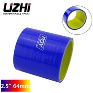 LIZHI Racing - BLUE & Yellow New 2.5" 64mm Straight Silicone Intercooler Turbo Intake Pipe Coupler H