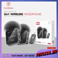 Earldom ET-MC13 3-in-1 Wireless Microphone TypeC /iP /3.5mm Receiver Dual Clip-on Microphone For Liv