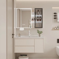 【SPC honeycomb aluminum】Creamy Honeycomb Aluminum Bathroom Vanity with Integrated Ceramic Sink