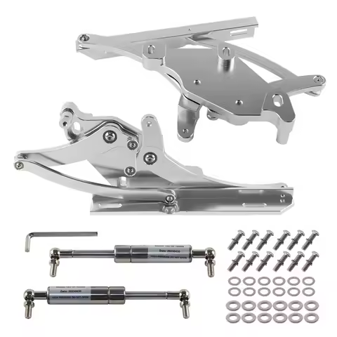 Silver Left and Right Side Billet Hood Hinge Kit Pair CNC Aluminum For Ford Mustang 1971-1973 4.1L 5