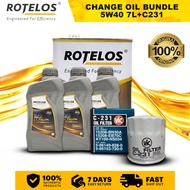 Rotelos Change Oil Bundle Nissan Navara / NP300 D22 D40 5W40 7L+C231 ( 1 SET )