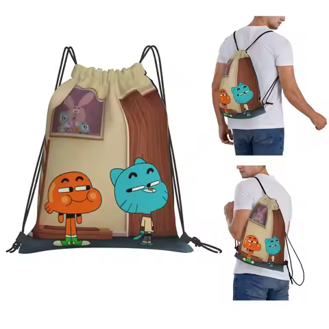 The Amazing World Of Gumball Tawog Backpacks Fashion Drawstring Bags Sports Bag Book Bags for Man Wo