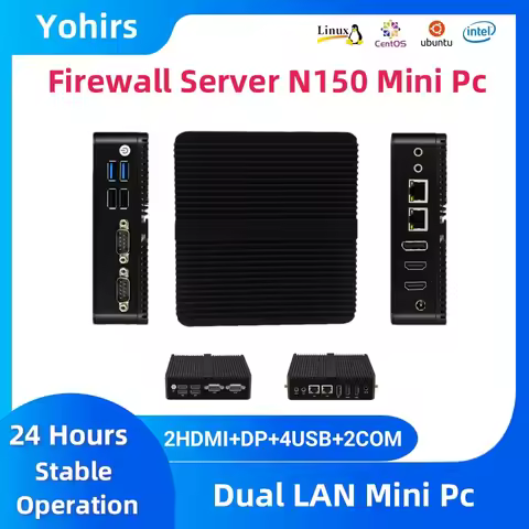 Intel N95 Mini Pc Dual Gigabit LAN N100 CPU Dual COM Dual HDMI DP 4USB Ports Mini Computer Firewall 