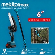 Mekitor chainsaw battery 6 inch cordless 6 inch electric chain saw portable gergaji elektrik mesin p