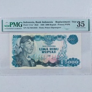 Uang Kuno 5000 Rupiah Tahun 1968 Sudirman Replacement PMG 35 Ready