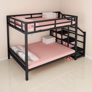 Small Apartment Elevated Bed Bunk Bed Iron Double Bed B &amp; B Apartment Minimalist Dormitory Loft Multi-Functional Bunk Bed