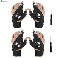 Fingerless LED Flashlight Gloves Waterproof Cool Gadgets for Men Birthday Gifts for Dad Boyfriend