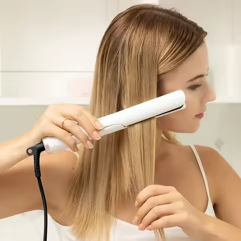 Home Electric Hair Straightener Hair Salon Equipment with Ptc Heater Titanium Flat Iron Hair Straigh