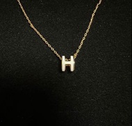 9成新 Hermes mini pop h  白色x玫瑰金頸鏈