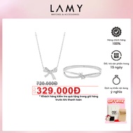 Bộ trang sức LAMY Dây chuyền vòng tay Perfect Bow Knot Silver 6019SV & 2009SV