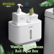 SR99. ECOCO Waterproof Bathroom Roll Paper Box Toilet Paper Box Wall-mounted Storage Tissue Pump Hom