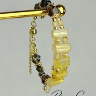 鈦晶手排 水晶手鍊 黃水晶 金曜石 茶晶 招財 旺事業 招貴人