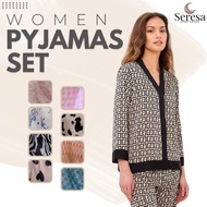 SERESA Women Satin Pyjamas Set Baju Tidur Wanita Soft Silk Sleepwear Pyjamas Set Homewear Pyjamas Wo