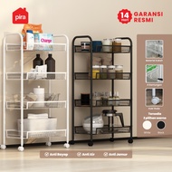 PIRA - GUMI MKT Trolley Rack Multipurpose Rack/ Iron Rack/ 3/s 4/s 5 Tiers with Wheels