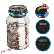TWINKLE1 Coin Counter USD EURO GBP 1.5L Automatic Gift Piggy Bank