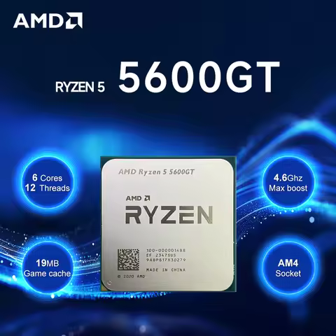 NEW AMD Ryzen 5 5600GT 6-Core 12-Thread TDP 65W R5 5600GT 4.6GHz L3=16M 7NM Socket AM4 DDR4 Processo