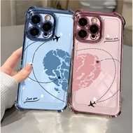 Pink Blue Love Heart Couple Matching Casing For OPPO Reno 15 Pro 15F 14 13 12 Plus 5G 14F 13F 12F A6