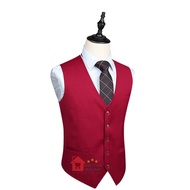 MERAH Matjar Najah Men's Formal Vest > Men's Vest > Men's Vest > Maroon Men's Suit Vest