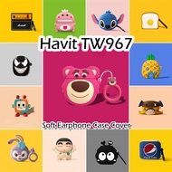 【imamura】 For Havit TW967 Case Trendy Cartoon Series Soft Silicone Earphone Case Casing Cover NO.1