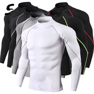 authentic Men Running Shirt Bodybuilding Quick Dry Sport Tshirt Compression Long Sleeve T Shirt Men