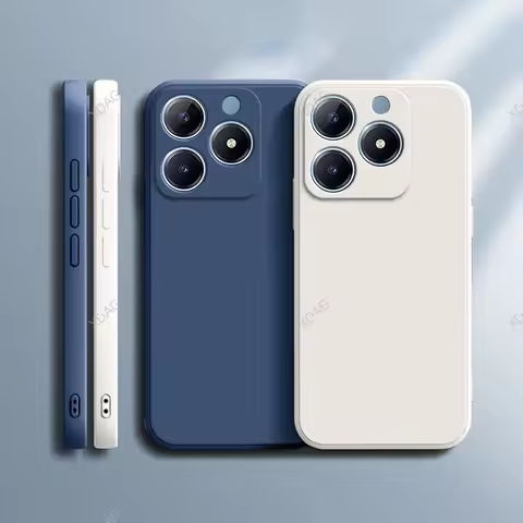 Square Liquid Silicone Phone Case for OPPO Realme C61 4G 6.74" RMX3939 Shell Simple Solid Color Basi