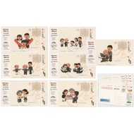 HP2011 Blossoming Fortune 80 Points Postage New Twenty-Four Filial Pieces Comic Postcards 7 Pieces L