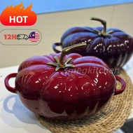 🔥Next Day 🔥Enameled Cast Iron Tomato Cocotte, 3-Qt. Dutch Oven, Cherry Cream Red Cast Iron Pan