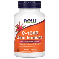 now Foods C-1000 Zinc Immune Seasonal Support Formula 1000 mg Vitamin C & 15 mg Zinc Antioxidant Pro