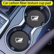 2pcs car cup holder pad carbon fiber grain leather non-slip water cup slot pad for Lexus F Sport CT 