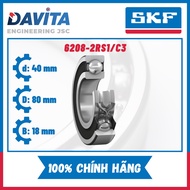 Genuine SKF bearings 6208, 6208/C3, 6208-2Z, 6208-2Z/C3, 6208-2RS1, 6208-2RS1/C3