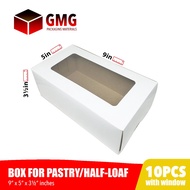 GMG Cake Pastry Half Cake Rolls Box w/Window 9 x 5 x 3.5 inches Glossy Shiny Finish (10pcs)