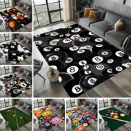 Billiard Gaming Black Pool 8 Ball Area Mat for Toilet Kitchen Sofa Chairs Living Room Decoration Non