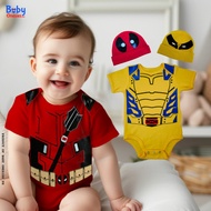Baby Onesies PH Deadpool Wolverine Superhero Baby Costume 0-12 months Baby Boy Cotton Bodysuit Q2VB 