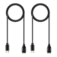 AWINNER Serasi dengan Pengecas Jam Garmin, Kabel USB-C, 3 kaki, 2-Pek, Hitam