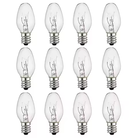 C7 Bulb 4 Watt, E12 Candelabra Base, 15 Lumens, Small Light Bulb, Night Light Replacement Bulbs, Cle