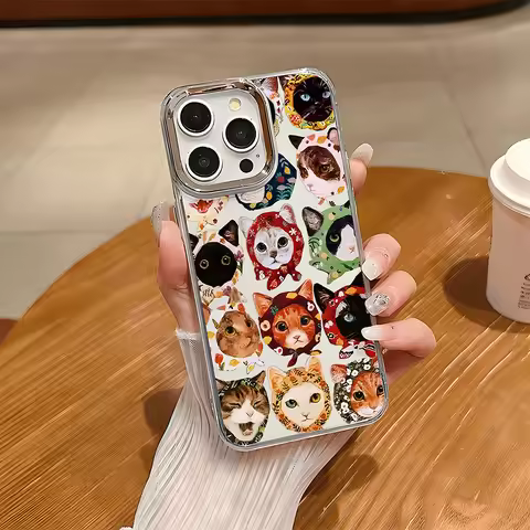 Lovely Colorful Cat Design Phone Case For Google Pixel 10 9 8 7 8A 9A XL Pro 4G 5G Transparent Soft 
