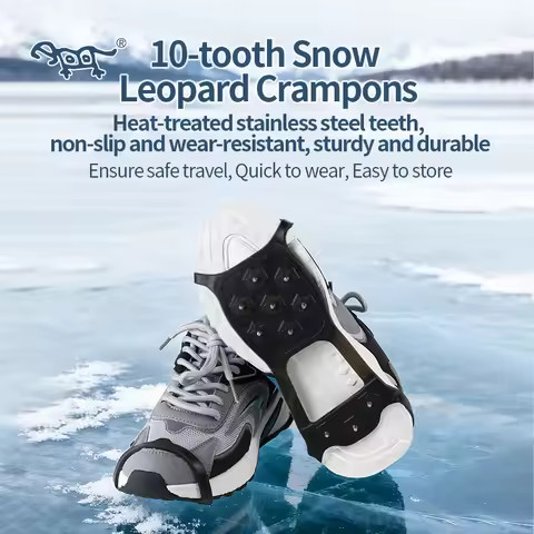 BRS-XB-10 Silicone-based Ice Claws with 10 Teeth for Outdoor Mountaineering Shoes - Snow-Resistant A