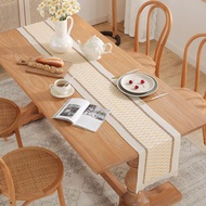 French Light Luxury Table Runner Hollow Vintage Cotton Thread Tablecloth Table Runner Tea Runner Tab
