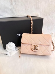 代購店賣緊38,800 💗Chanel Flap bag 魚子醬 Light Beige Caviar 米色 CF扣相機包