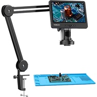 TOMLOV DM602 Digital Soldering Microscope Flexible Arm 10.1" HDMI Microscope With Lens 3pcs Coin Mic