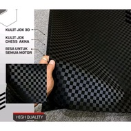 3D chess pattern leather cover - 3D anti-slip chess seat leather