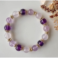 Crystal bracelet - Amethyst, lavender amethyst and purple chalcedony