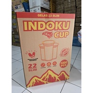 [1 BOX = 1000 PCS] Indoku 18Oz Slim & 22Oz Slim PLASTIC CUPS 1 Box Plastic Cup Disposable Cup