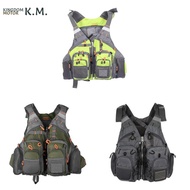 KINGDOM MOTOR-Fishing Life Jacket Vest Outdoor Sports Fly Swimming Adjustable Vest Fishing Tackle Fl