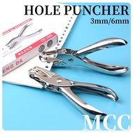 MCC Hole Puncher Circle 3mm | 6mm Metal Single Hand Held Paper Hole Puncher / Small Hole Puncher