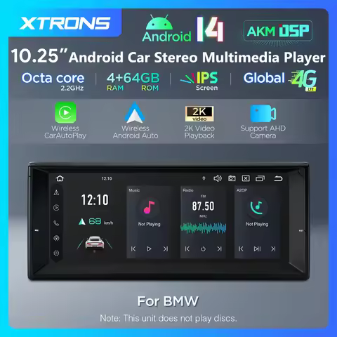 10.25'' Android 14 Octa Core 4+64GB Car Multimedia Player For BMW E39 M5 7 Series E38 With Global 4G