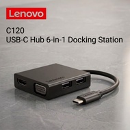 Lenovo C120 USB Type C Hub 6 in 1 Docking Station HDMI VGA Support PD Fast Charge Converter for Lapt