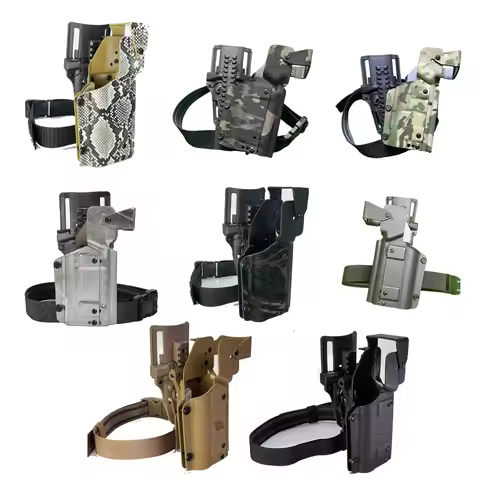 Tactical Pistol Holster Airsoft Universal Light Style Under-Hung Flashlight Holster for CZ75 P320 P9